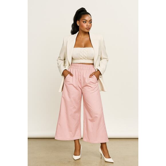 Taylor Jay  Cotton Culotte Her Edition Pink Pants Size S NWT - Picture 1 of 11